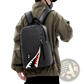 Shark Backpack Large Capacity Geometric Business Pu Bag