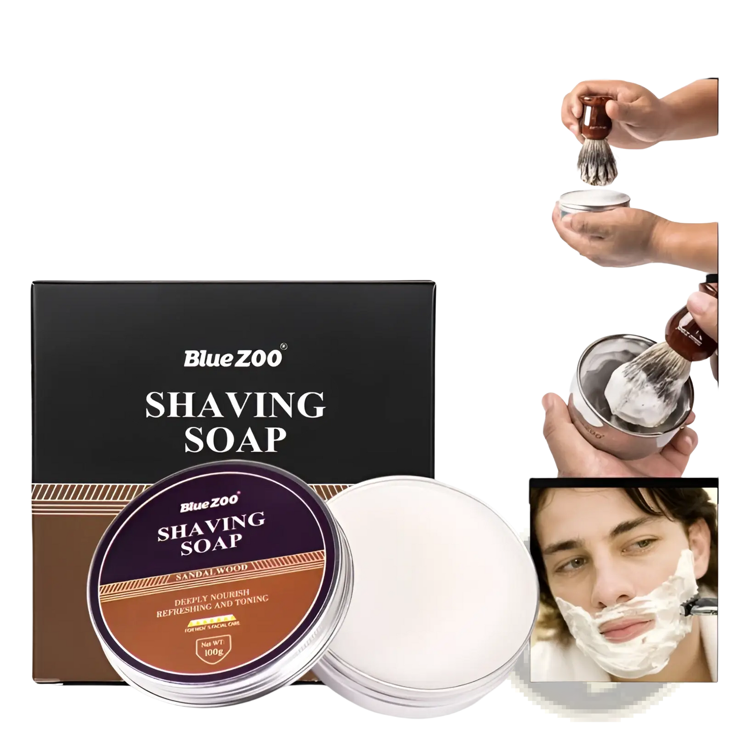 Shaving Soap Men's Moisturizing Sandalwood Mint Cream
