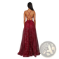 Shimmering v Neck High Slit Maxi Evening Gown