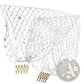 Short Pearl Beaded Mesh Bridal Veil with Gold Hair Comb
