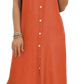 Short Sleeve Button Down Side Slit Shirt Dress