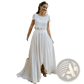 Short Sleeve Jewel Neck Lace Wedding Dress