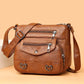 Women's Multi-pocket Faux Leather Heart Studded Crossbody Bag