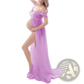 Off the Shoulder Chiffon Maternity Gown for Photoshoots