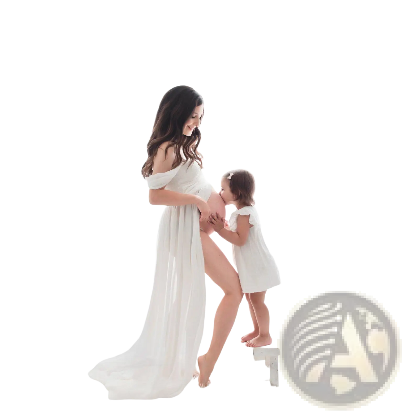 Off the Shoulder Chiffon Maternity Gown for Photoshoots