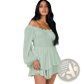 Off Shoulder Long Sleeve Ruffled Tiered Mini Dress