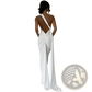 One Shoulder Mermaid Backless Train Dress