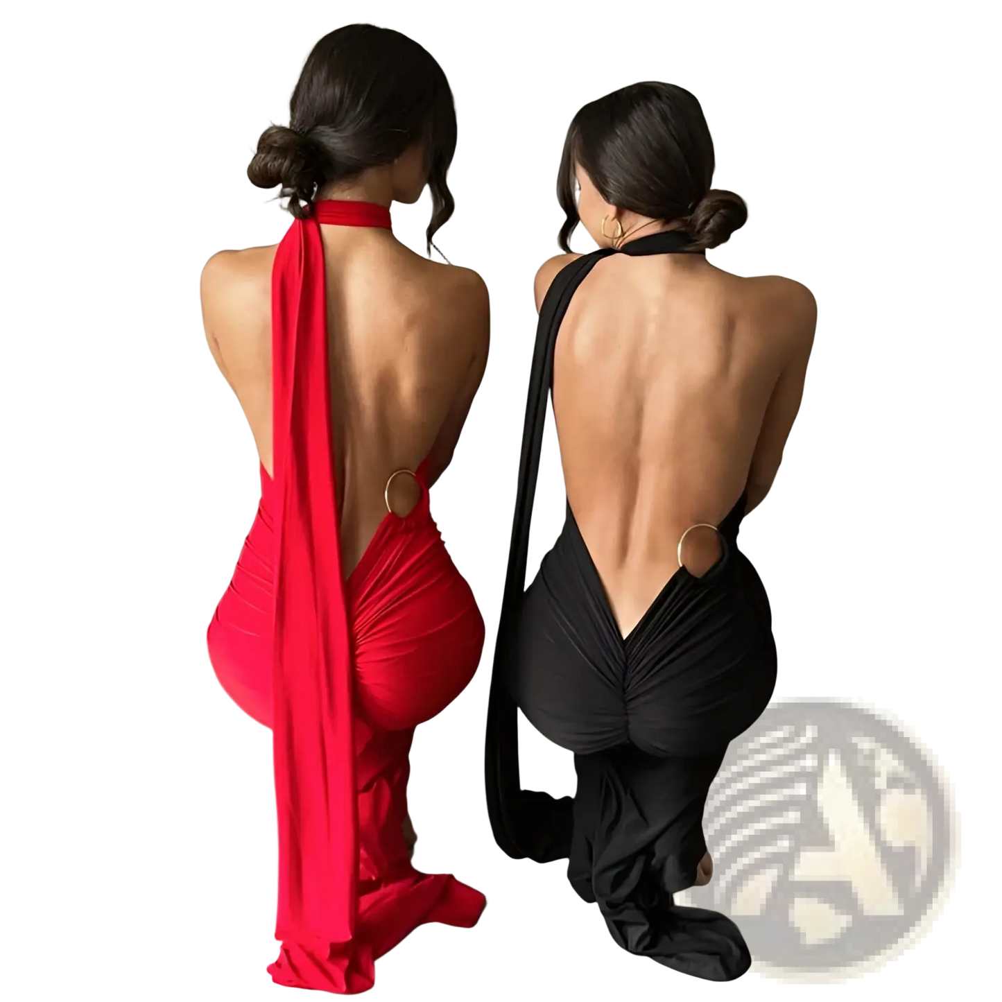 One Shoulder Mermaid Backless Train Dress