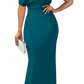 Off the Shoulder Mermaid Evening Gown with Draped Bodice