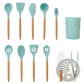 Silicone Cooking Utensil Set 11pc with Wood Handles
