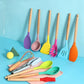 Silicone and Wood Heat Resistant Cooking Utensil Set
