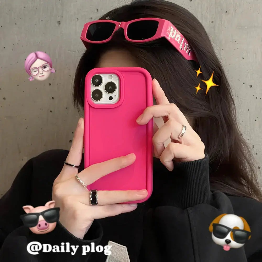 Frosted Matte Silicone Minimalist Couple Phone Case