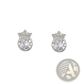 Silver Crown Zircon Necklace and Earring Jewelry Set