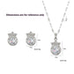 Silver Crown Zircon Necklace and Earring Jewelry Set