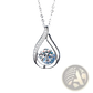 Silver Teardrop Crystal Pave Diamond Pendant Necklace