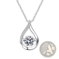 Silver Teardrop Crystal Pave Diamond Pendant Necklace