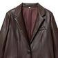 Women's Straight Brown Faux Leather Blazer
