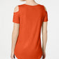 JM Women's Collection Cold-Shoulder Swing T-Shirt Orange Size XX Large