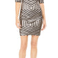 R&M Richards Women's Sequined Zippered 3/4 Sleeve Jewel Neck Short Sheath Cocktail Dress Gray Size 18