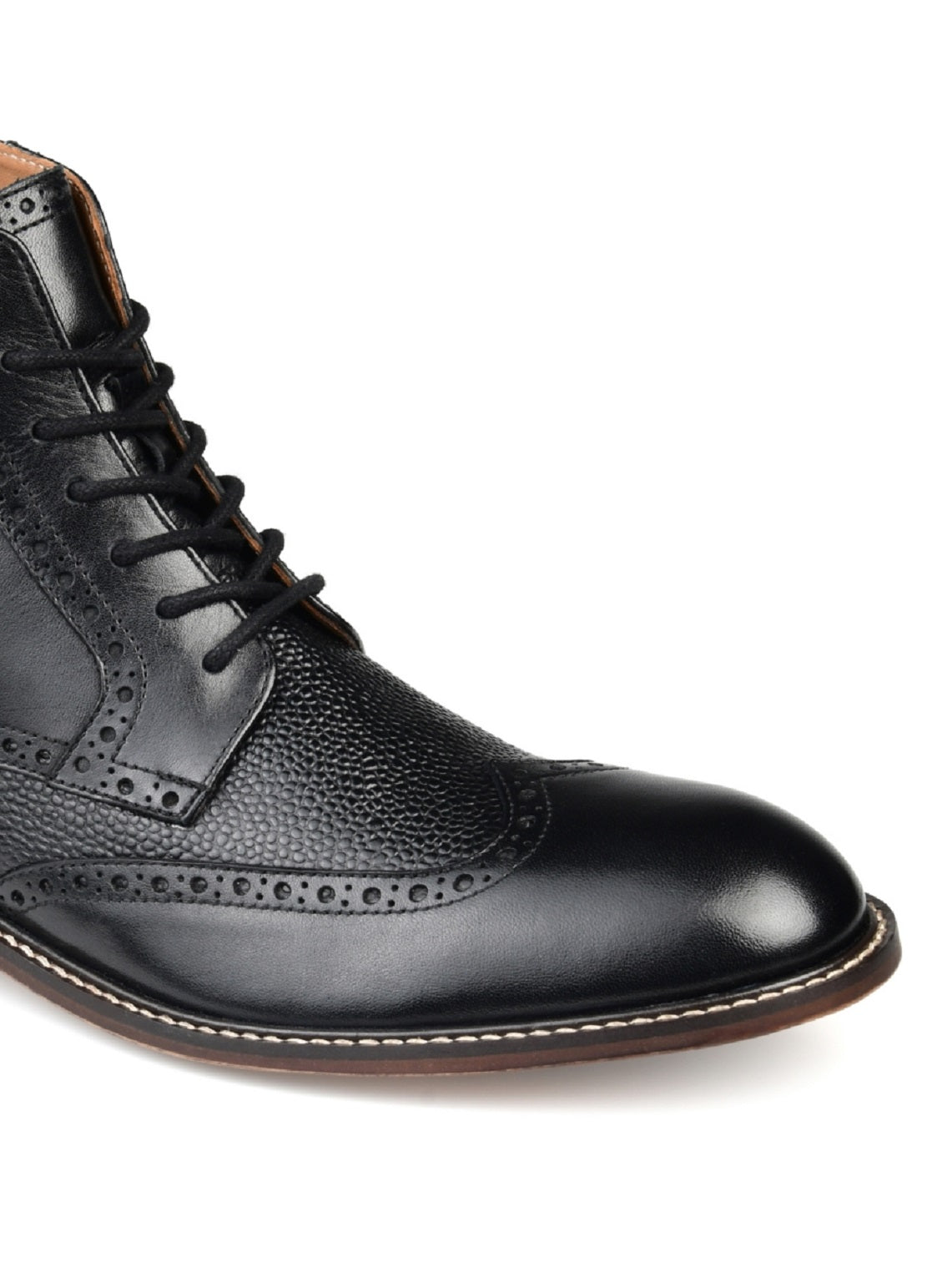 Thomas & Vine Men's Legend Wingtip Ankle Boot Black Size 10.5 W