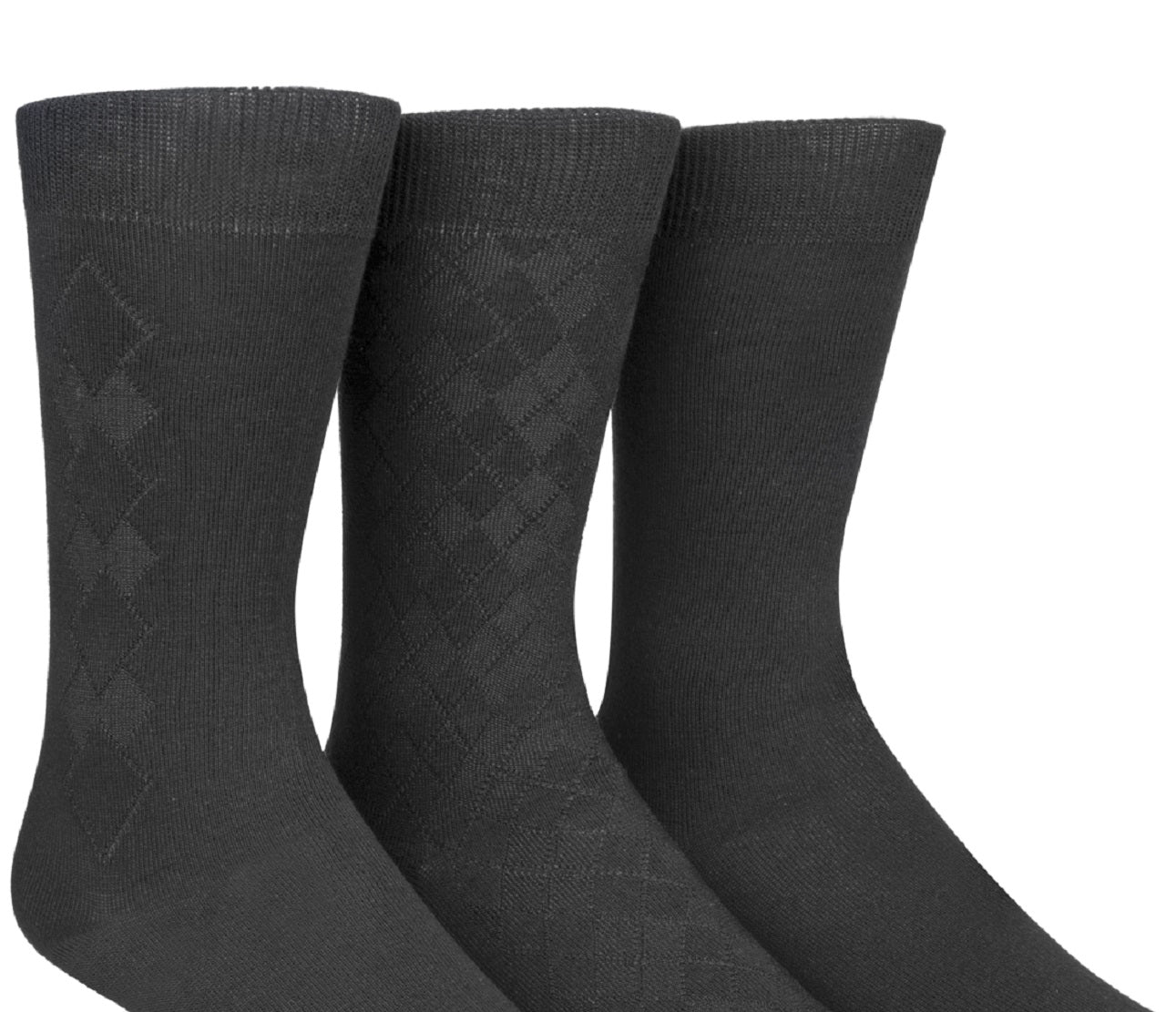 Calvin Klein Men's 3 Pack Rayon Dress Socks Black Size -7-12