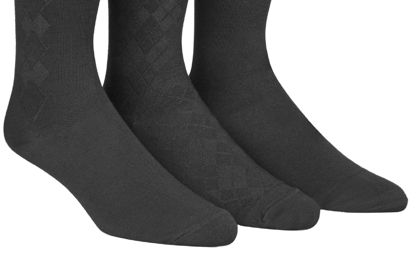 Calvin Klein Men's 3 Pack Rayon Dress Socks Black Size -7-12