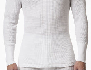 Stanfield's Men's Waffle Knit Thermal Long Sleeve Shirt White Size Large