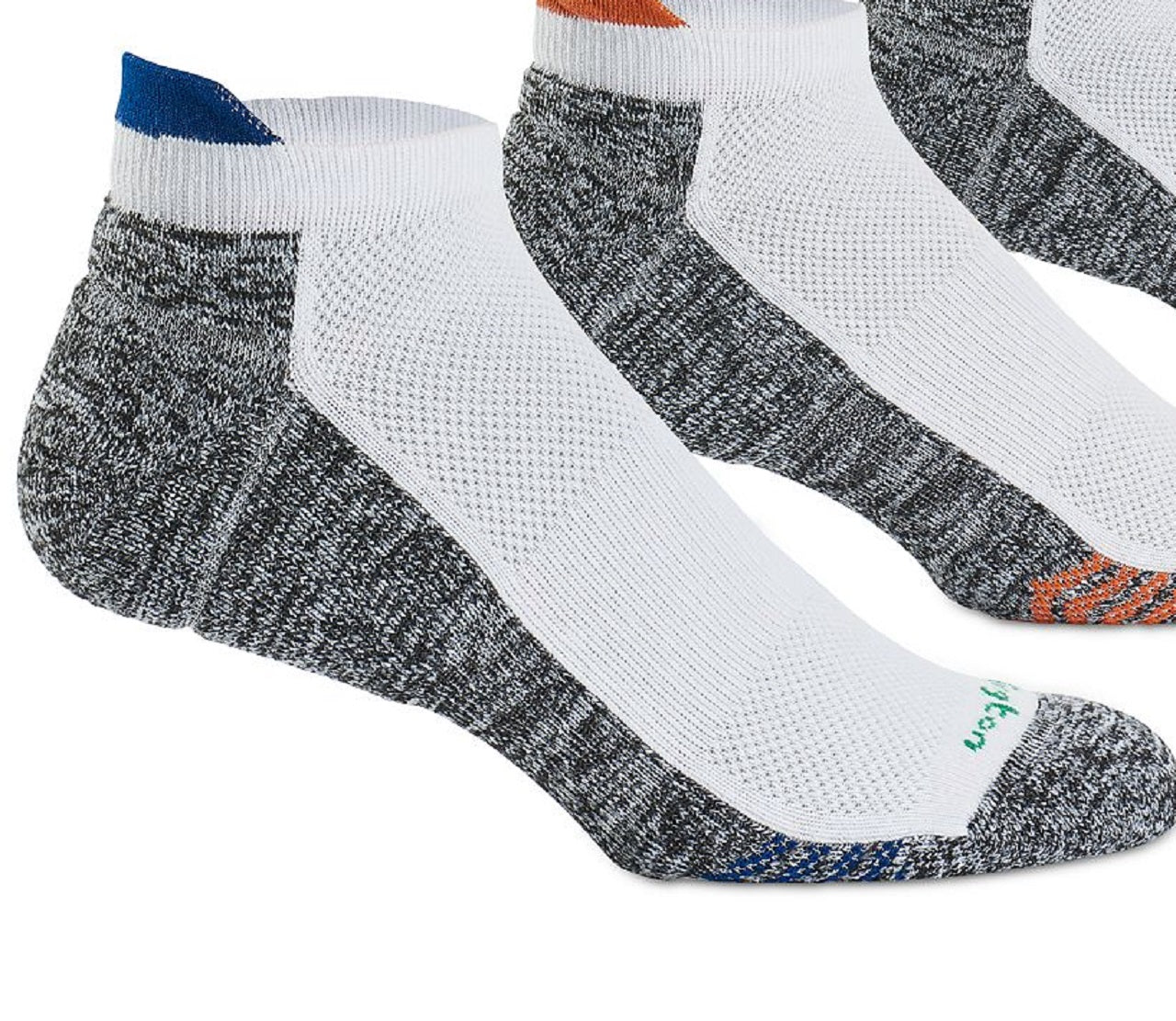 Burlington Men's 3 Pack Active Tab No Show Socks White Size 10-13