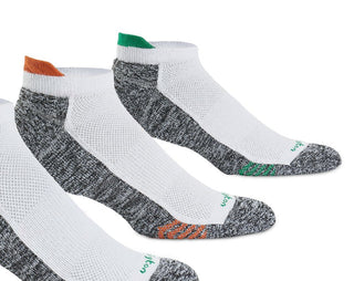 Burlington Men's 3 Pack Active Tab No Show Socks White Size 10-13