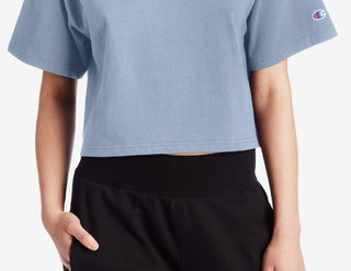 Champion Womens Fitness T-Shirt Crop Top Blue Size X-Large
