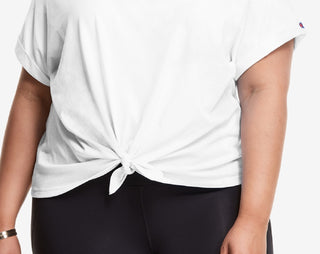 Champion Women's Tie Front T-Shirt White Size 3X