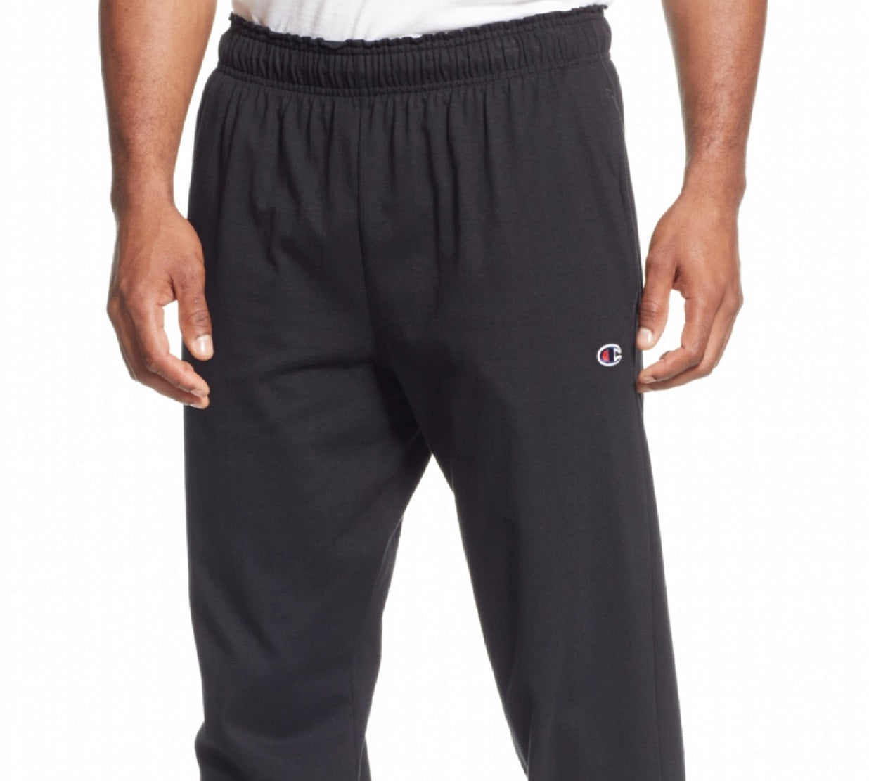 Champion Men's Jersey Banded Bottom Pants Black Size Medium