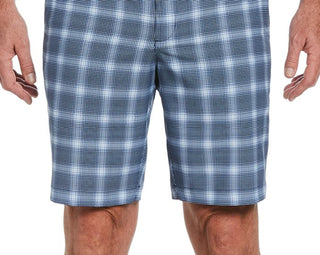 PGA Tour Men's Moisture Wicking Stretch Plaid Golf Shorts Blue Size 38