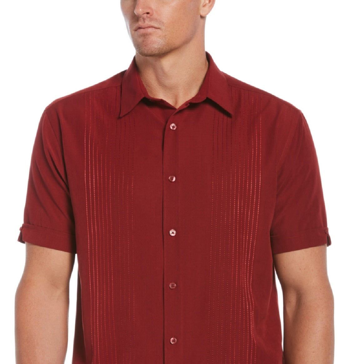 Cubavera Men's Ombre Stripe Shirt Red Size Medium