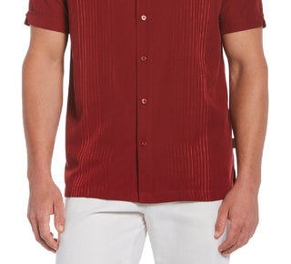 Cubavera Men's Ombre Stripe Shirt Red Size Medium