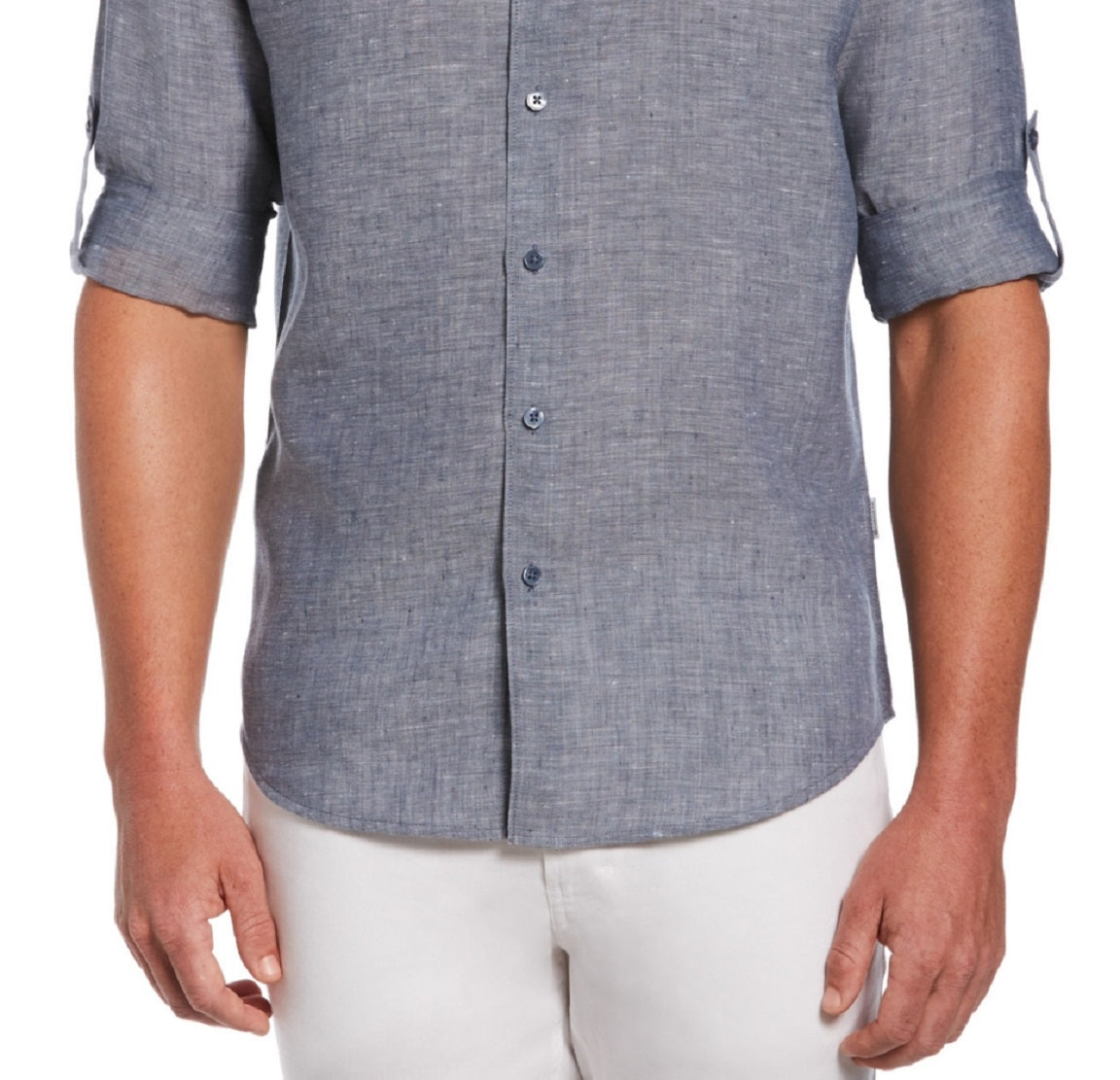 Cubavera Men's Travelselect Wrinkle Resistant Shirt Blue Size Small