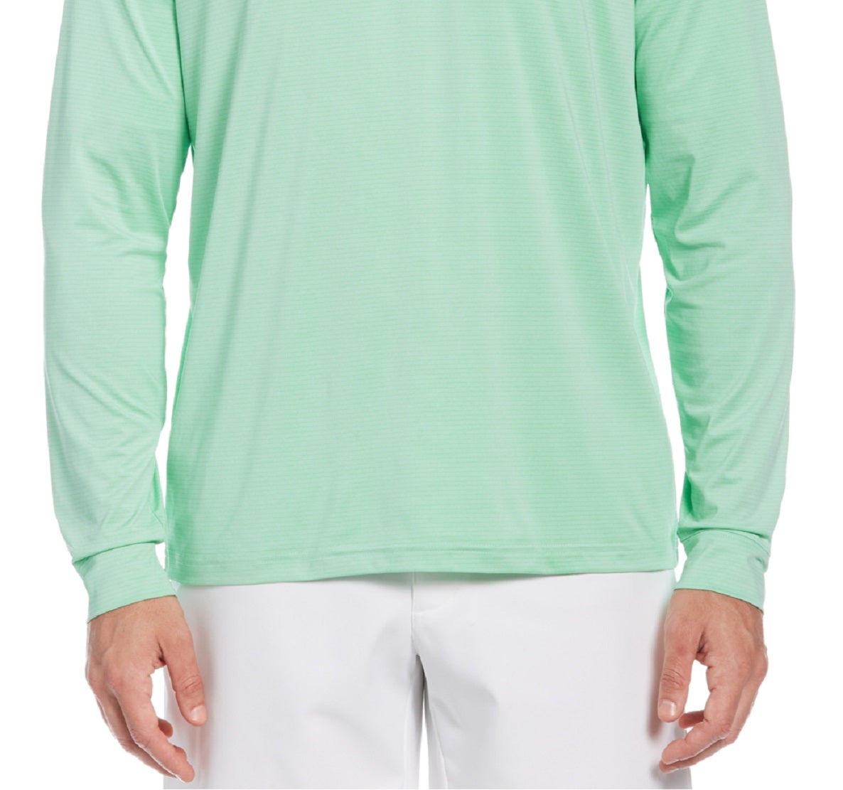 PGA Tour Men's Sun Shade Stretch Quarter Zip Golf Striped Pullover Green Size Large
