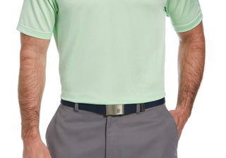 PGA Tour Men's Space Dye Texture Golf Polo Shirt Green Size Small