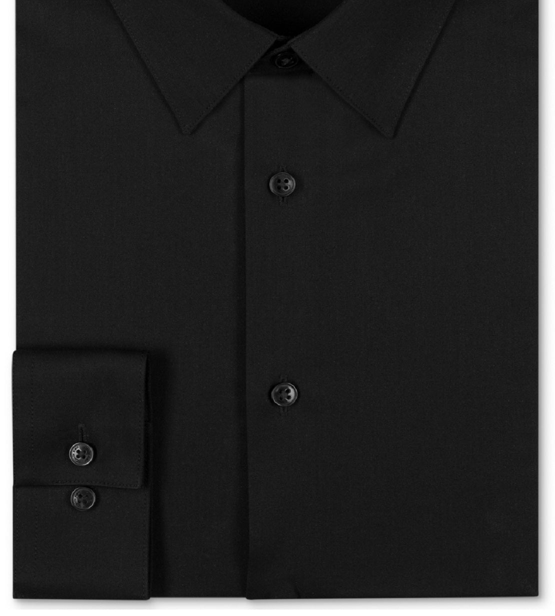 Calvin Klein Men's Slim Fit Non Iron Performance Herringbone Point Collar Dress Shirt Black Size 34X35