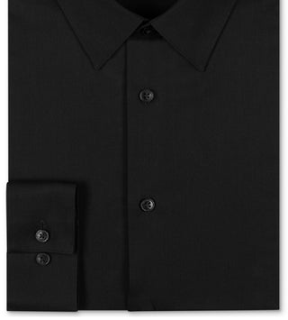 Calvin Klein Men's Slim Fit Non Iron Performance Herringbone Point Collar Dress Shirt Black Size 34X35