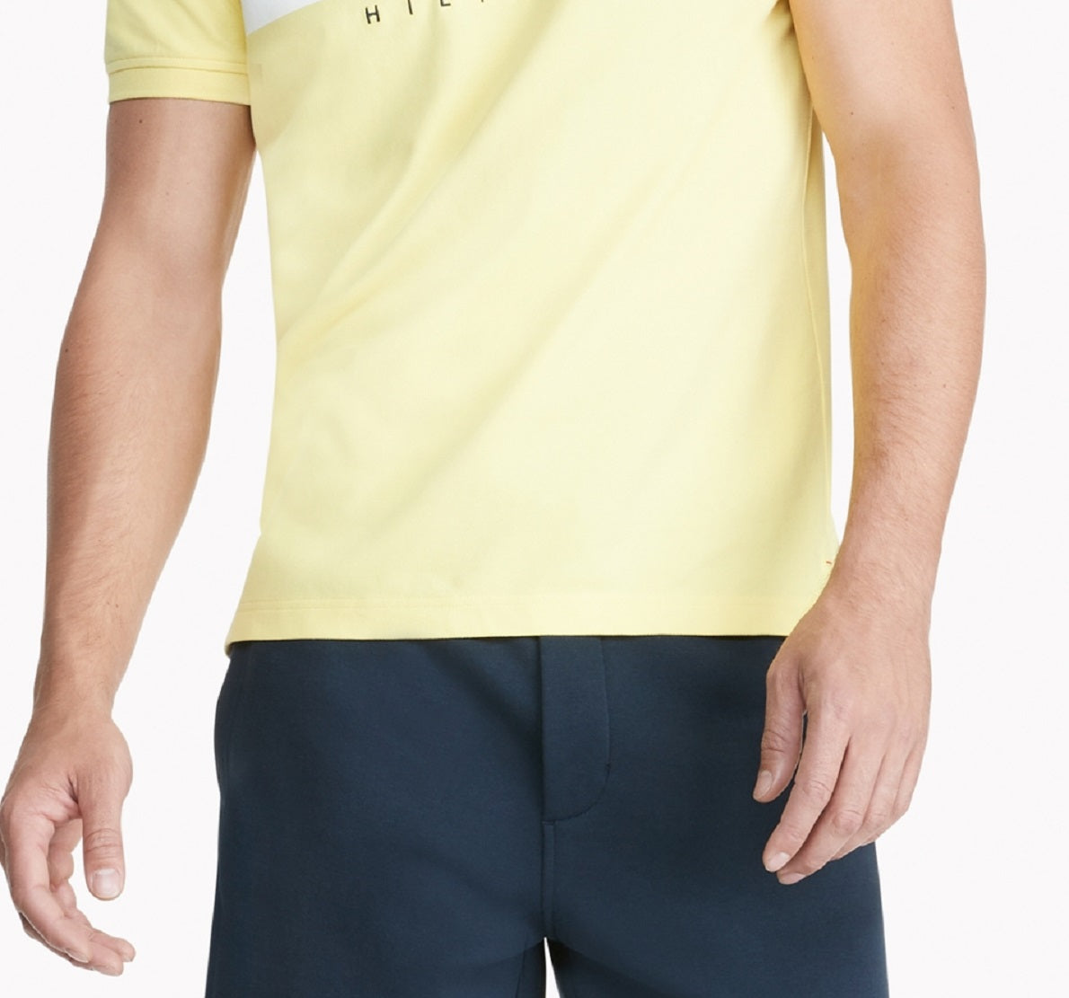 Tommy Hilfiger Men's Th Flex Nial Custom Fit Short Sleeve Polo Shirt Yellow Size X-Large
