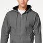 Champion Men's Powerblend Fleece Zip Hoodie Gray Size Large