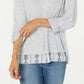 Style & Co Women's Layered-Look Roll-Tab Top Gray Size 2XL