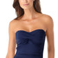 Anne Cole Women's Twist Front Ruched One Piece Swimsuit Blue