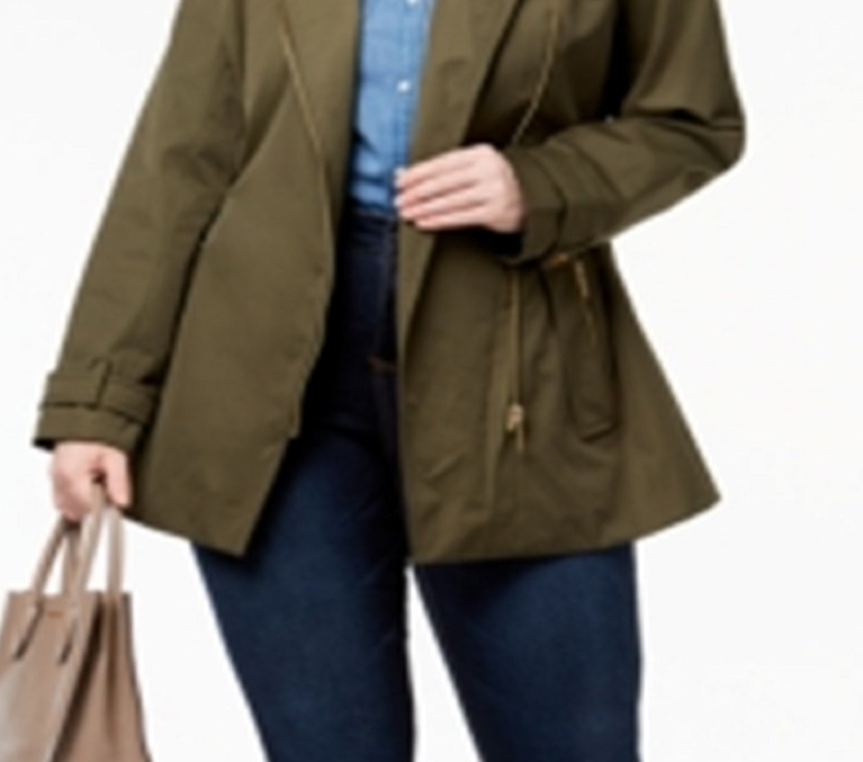 Michael Kors Women's Zip Trench Coat Green Size 3X