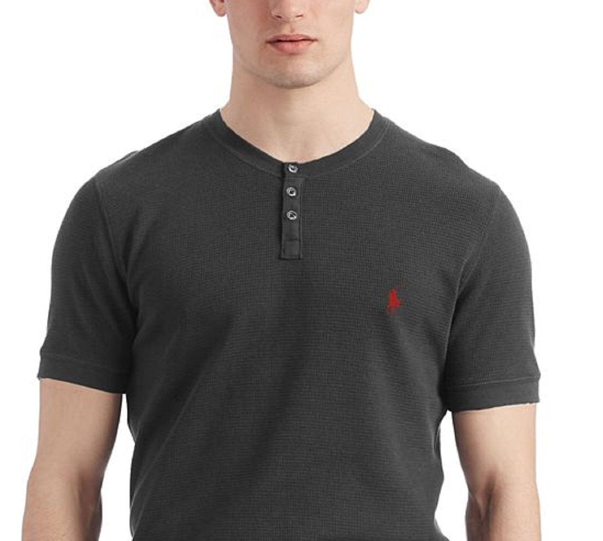 Polo Ralph Lauren Men's Waffle Knit Stretch Henley Sleep Shirt Black Size XX-Large