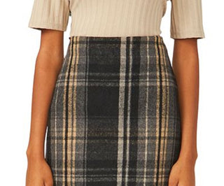 Riley & Rae Women's Sophia Plaid Mini A Line Skirt Gray Size 0