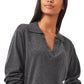 Riley & Rae Women's V Neck Polo Sweater Gray Size XX-Small