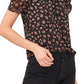 1.STATE Women's Ruched Floral Keyhole Top Yellow