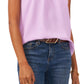 Vince Camuto Women's Pleat Neck Sleeveless Top Purple Size 1X
